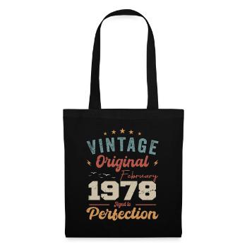 Né en février 1978 millésime 1978 anniversaire - Sac en tissu - noir - Devant