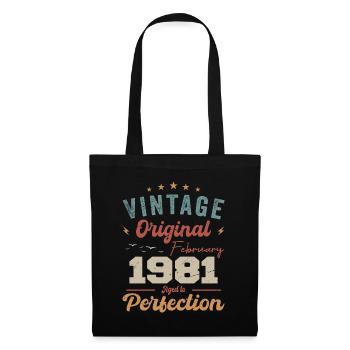 Born in February 1981 vintage 1981 Birthday - Tote Bag - black - Front