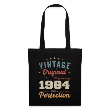 Né en février 1984 millésime 1984 anniversaire - Sac en tissu - noir - Devant