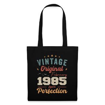 Né en février 1985 millésime 1985 anniversaire - Sac en tissu - noir - Devant