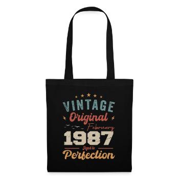 Born in February 1987 vintage 1987 birthday - Tote Bag - black - Front