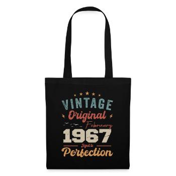 Né en février 1967 millésime 1967 anniversaire - Sac en tissu - noir - Devant