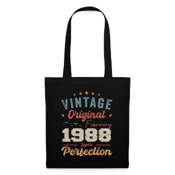 Geboren im Februar 1988 vintage 1988 Geburtstag - Stoffbeutel - Schwarz - Vorne