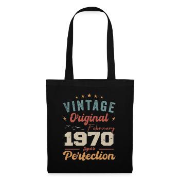 Né en février 1970 millésime 1970 anniversaire - Sac en tissu - noir - Devant