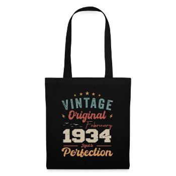 Né en février 1934 millésime 1934 anniversaire - Sac en tissu - noir - Devant