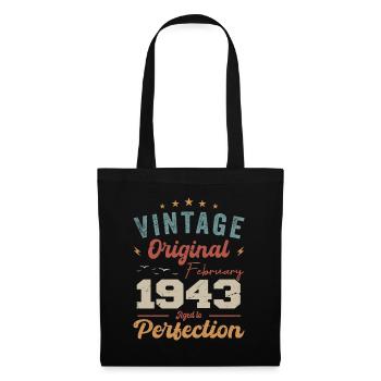Né en février 1943 millésime 1943 anniversaire - Sac en tissu - noir - Devant