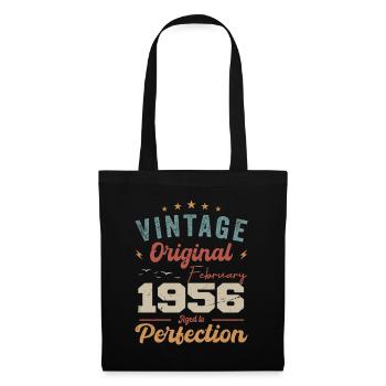 Né en février 1956 millésime 1956 anniversaire - Sac en tissu - noir - Devant