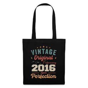 Born in February 2016 vintage 2016 birthday - Tote Bag - black - Front
