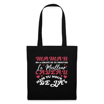 Mama, wir haben versucht, das beste Geschenk für dich zu finden - Stoffbeutel - Schwarz - Vorne