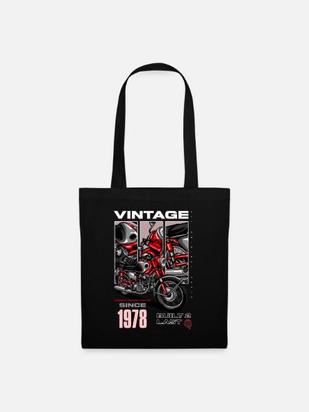 Vintage Motorrad Biker Motorrad Geburtstag 1978 - Stoffbeutel - Schwarz