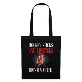 Hockey Sticks and Lipsticks für - Stoffbeutel - Schwarz - Vorne