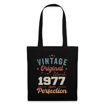Mars 1977 Vintage Born Vintage Anniversaire - Sac en tissu - noir - Devant