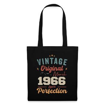 März 1966 Jahrgang geboren Vintage Geburtstag - Stoffbeutel - Schwarz - Vorne
