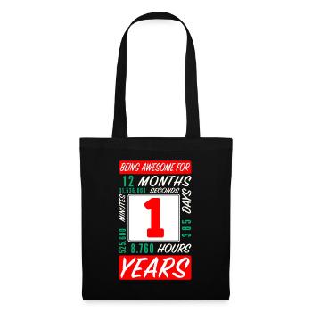 Enfants 1 Ans Anniversaire Mois Heures - Sac en tissu - noir - Devant