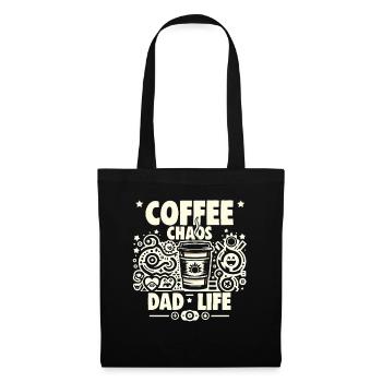 Vatertag Coffee Chaos Dad Life Papa Vater - Stoffbeutel - Schwarz - Vorne