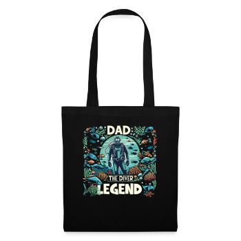 Fête des pères Papa la légende du plongeur Papa Papa plongeur - Sac en tissu - noir - Devant