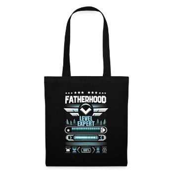 Vatertag Fatherhood Level Expert Papa Gamer Vater - Stoffbeutel - Schwarz - Vorne