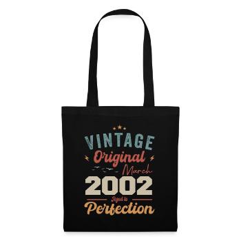 März 2002 Jahrgang geboren Vintage Geburtstag - Stoffbeutel - Schwarz - Vorne