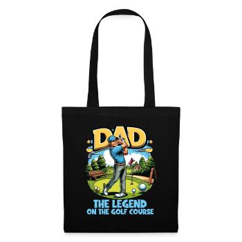 Fête des pères Papa la légende sur le terrain de golf Papa - Sac en tissu - noir - Devant