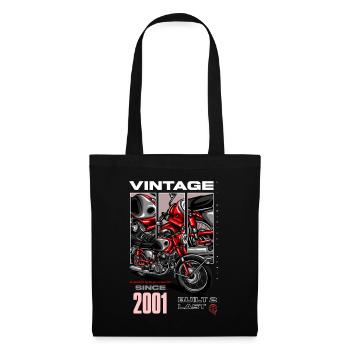 Vintage Motorrad Biker Motorrad Geburtstag 2001 - Stoffbeutel - Schwarz - Vorne