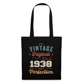 März 1938 Jahrgang geboren Vintage Geburtstag - Stoffbeutel - Schwarz - Vorne