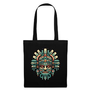 Aztekische Krieger Maske Maya Kultur Antike - Stoffbeutel - Schwarz - Vorne