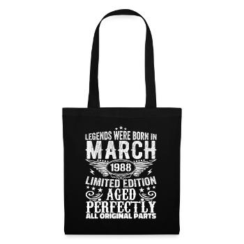 Legendary since March 1988 Birthday 1988 - Tote Bag - black - Front