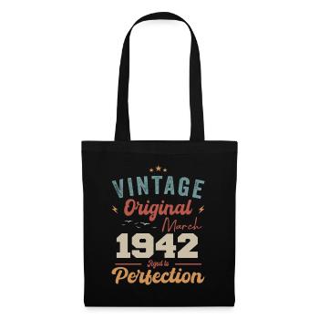 März 1942 Jahrgang geboren Vintage Geburtstag - Stoffbeutel - Schwarz - Vorne