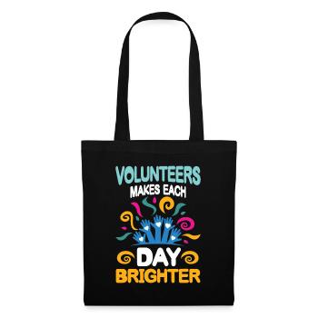 Volunteers Makes Each Day Brighter - Stoffbeutel - Schwarz - Vorne