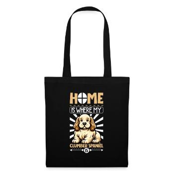 Zuhause - Clumber Spaniel - Stoffbeutel - Schwarz - Vorne