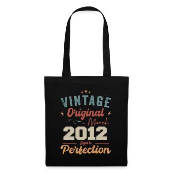 März 2012 Jahrgang geboren Vintage Geburtstag - Stoffbeutel - Schwarz - Vorne