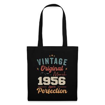 März 1956 Jahrgang geboren Vintage Geburtstag - Stoffbeutel - Schwarz - Vorne