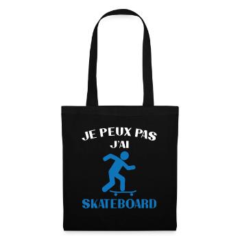 Ich kann nicht Skateboard fahren - Stoffbeutel - Schwarz - Vorne