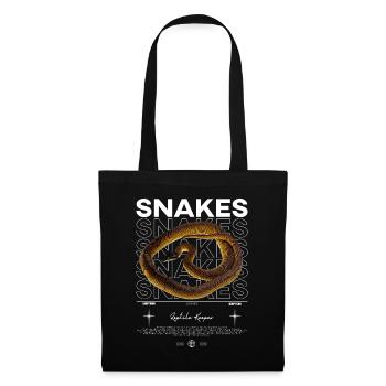 Weißlippige Python Moderner Reptilienhalter - Stoffbeutel - Schwarz - Vorne