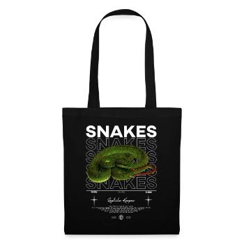 Vipère de fosse à lèvres blanches moderne gardien de reptile - Sac en tissu - noir - Devant