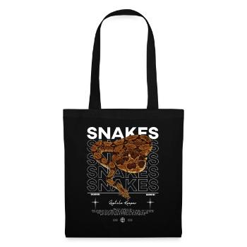 Lachs Boa Schlange Moderne Streetwear Reptilienhalterin - Stoffbeutel - Schwarz - Vorne