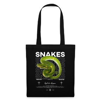 Green Tree Python moderne Streetwear Reptile gardien - Sac en tissu - noir - Devant
