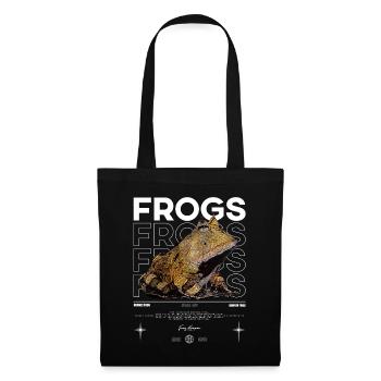 Gehörnter Frosch Streetwear Froschhüter - Stoffbeutel - Schwarz - Vorne