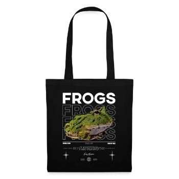 Gehörnter Frosch Streetwear Froschhüter - Stoffbeutel - Schwarz - Vorne