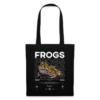 Gehörnter Frosch Streetwear Froschhüter - Stoffbeutel - Schwarz - Vorne