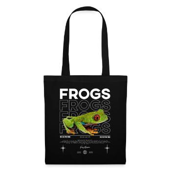 Rotäugiger Laubfrosch Streetwear Froschhüter - Stoffbeutel - Schwarz - Vorne