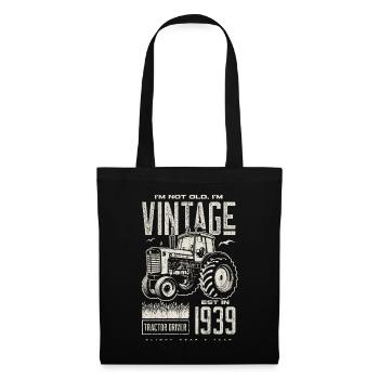 Tracteur Vintage Farmer Anniversaire Né En 1939 - Sac en tissu - noir - Devant