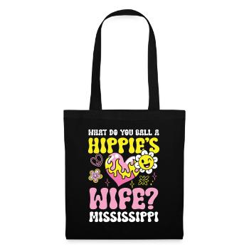 Hippie's Wife Mississippi für einen Hippie - Stoffbeutel - Schwarz - Vorne