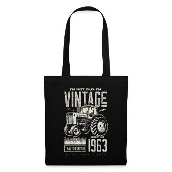 Vintage Tractor Farmer Birthday Born In 1963 - Tote Bag - black - Front