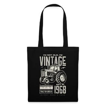 Vintage Tractor Farmer Birthday Born In 1968 - Tote Bag - black - Front