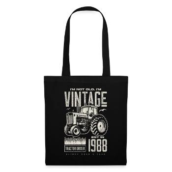 Vintage Tractor Farmer Birthday Born In 1988 - Tote Bag - black - Front
