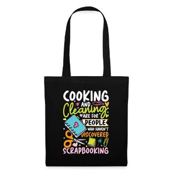 Cooking And Cleaning Discovered Scrapbooking - Stoffbeutel - Schwarz - Vorne