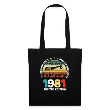 43 Years Old Made In 1981 Vintage February 1981 - Sac en tissu - noir - Devant