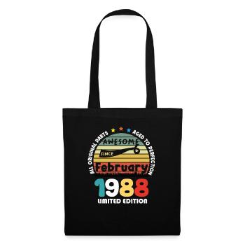 36 Years Old Made In 1988 Vintage February 1988 - Sac en tissu - noir - Devant