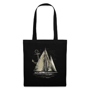 Sailboat with anchor gift - Tote Bag - black - Front